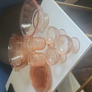 Vintage Pink Glassware Set